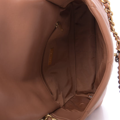 Chanel Lambskin Quilted Large 19 Flap Brown 5 of 10