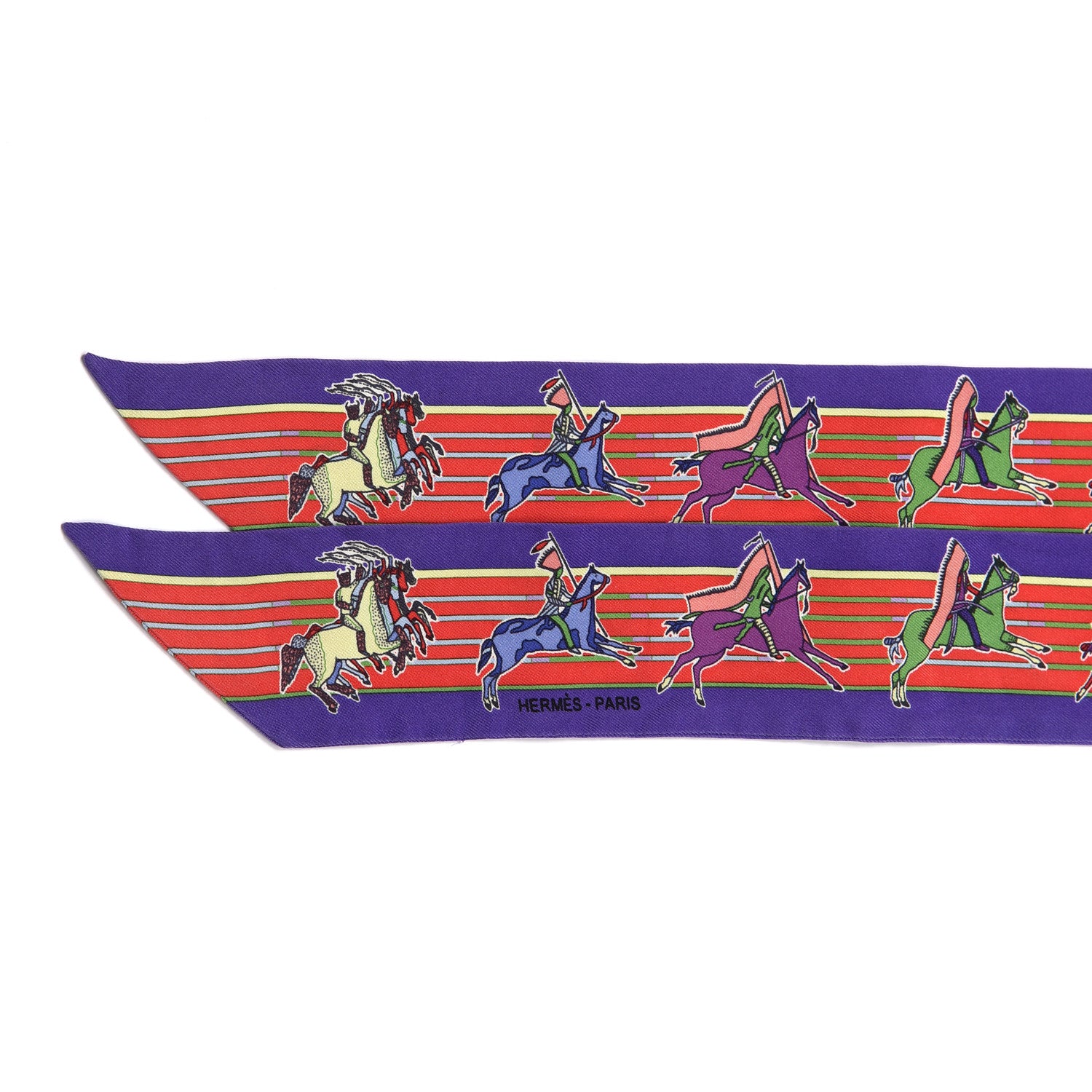 Hermes Silk Pani La Shar Pawnee Twilly Violet Rouge Jaune Pale 2 of 4