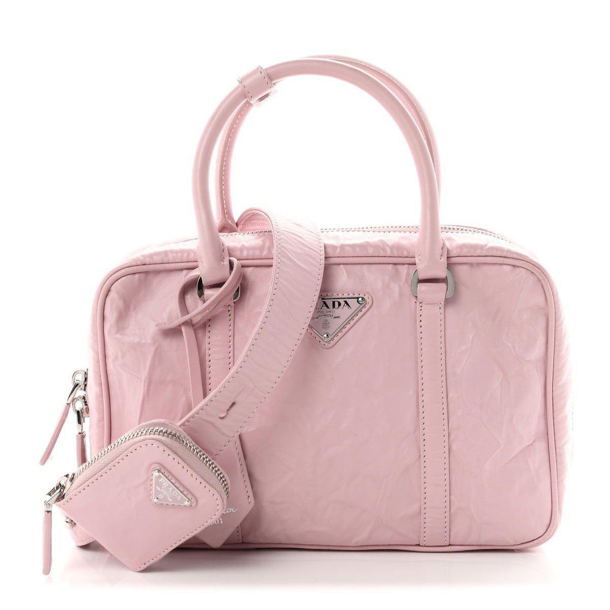 Prada Nappa Antique Medium Re-Edition 2001 Two Handle Bag Alabastro 1 of 11