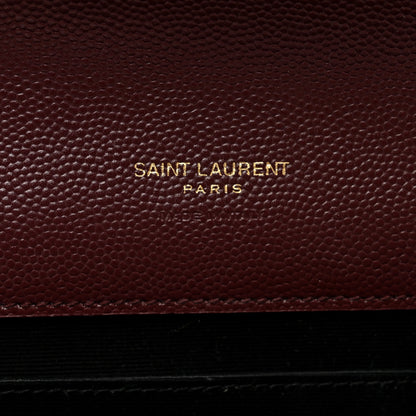 Saint Laurent Grain De Poudre Matelasse Chevron Monogram Envelope Clutch Rouge Legion 6 of 8