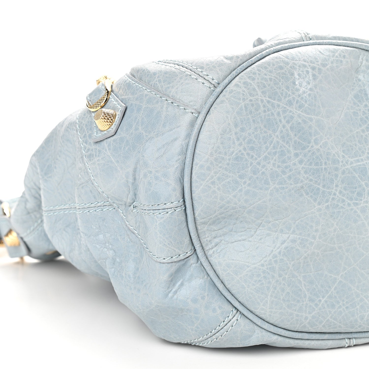 Balenciaga Agneau Giant 12 Gold Hardware Mini Pompon Bleu Acier Ciel 7 of 10
