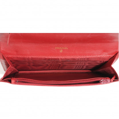Chanel Caviar CC Flap Clutch Wallet Red 6 of 9