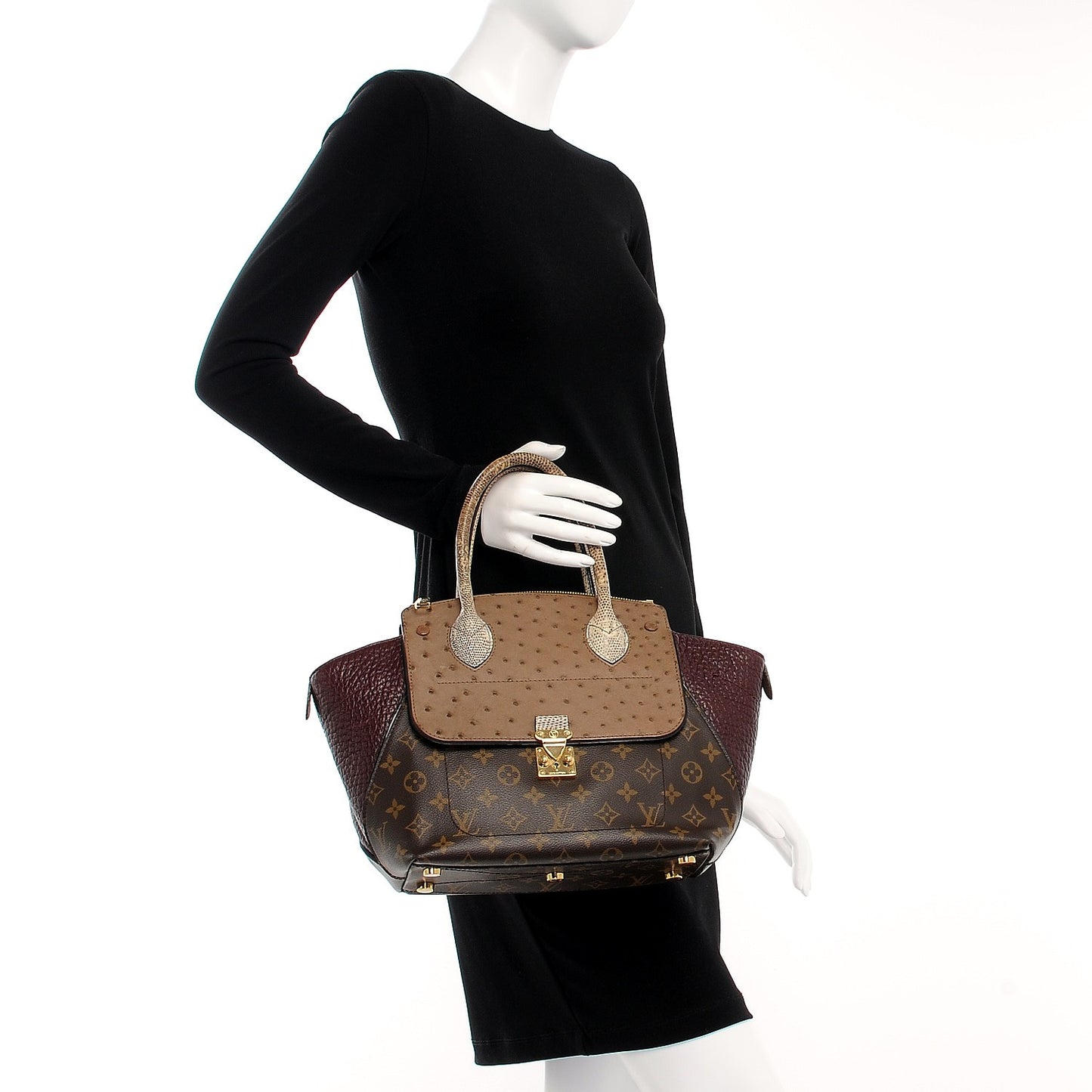 Monogram Ostrich Python Majestueux PM Bordeaux