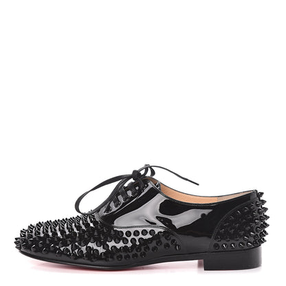 Christian Louboutin Patent Spike Freddy Flats 39.5 Black 1 of 8