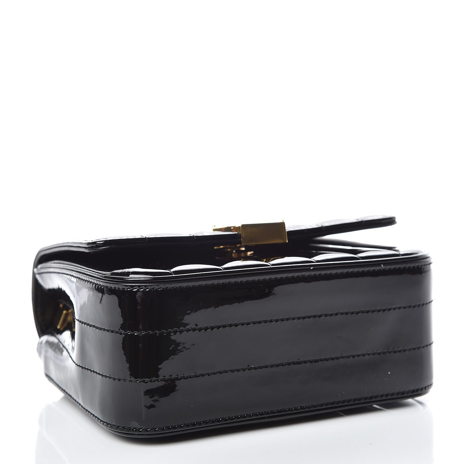 Saint Laurent Patent Calfskin Matelasse Monogram Small Vicky Chain Bag Black 4 of 10