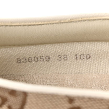 Gucci New Canvas GG Monogram Womens Slip On 30mm Sneakers 38 Beige Ebony Mystic White 9 of 9
