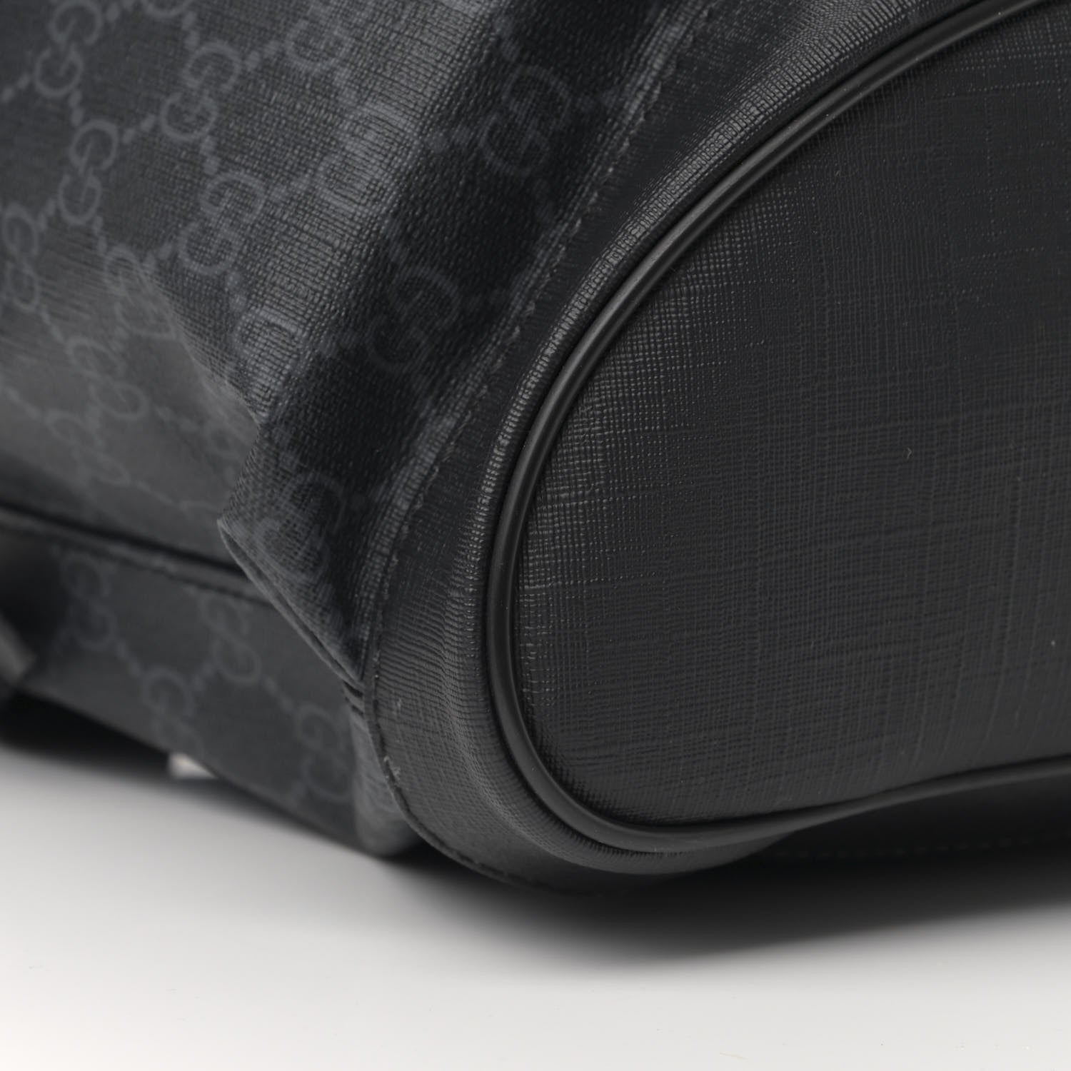 Gucci Soft GG Supreme Monogram Appia Calfskin Web Double Buckle Backpack Black 9 of 10