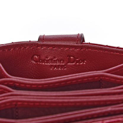 Christian Dior Patent Cannage Lady Dior 5-Gusset Card Holder Rouge Ceris 6 of 6