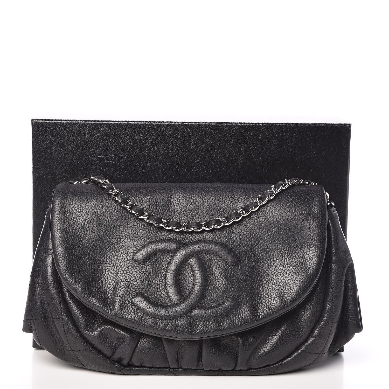 Chanel Caviar Half Moon Wallet On Chain WOC Black 12 of 12
