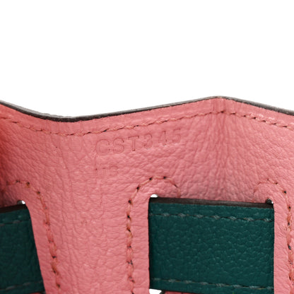 Hermes Chevre Mysore Horseshoe Kelly Retourne 28 Bleu Paon Rose Sakura 7 of 11