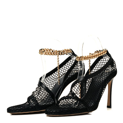 Bottega Veneta Mesh Nappa Chunky Chain Sandals 38.5 Black 3 of 7