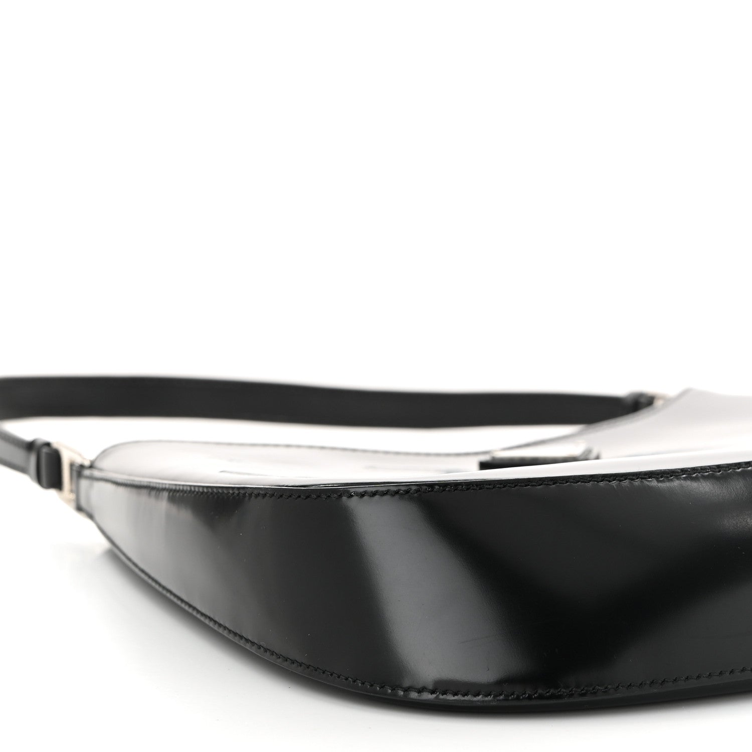 Prada Spazzolato Cleo Shoulder Bag Black 9 of 10