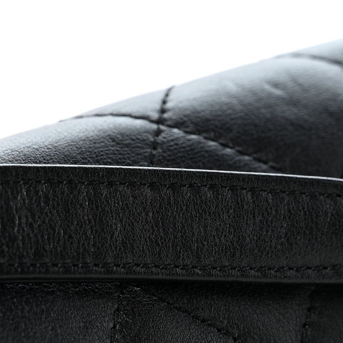 Calfskin Quilted Small Enchained Flap Black