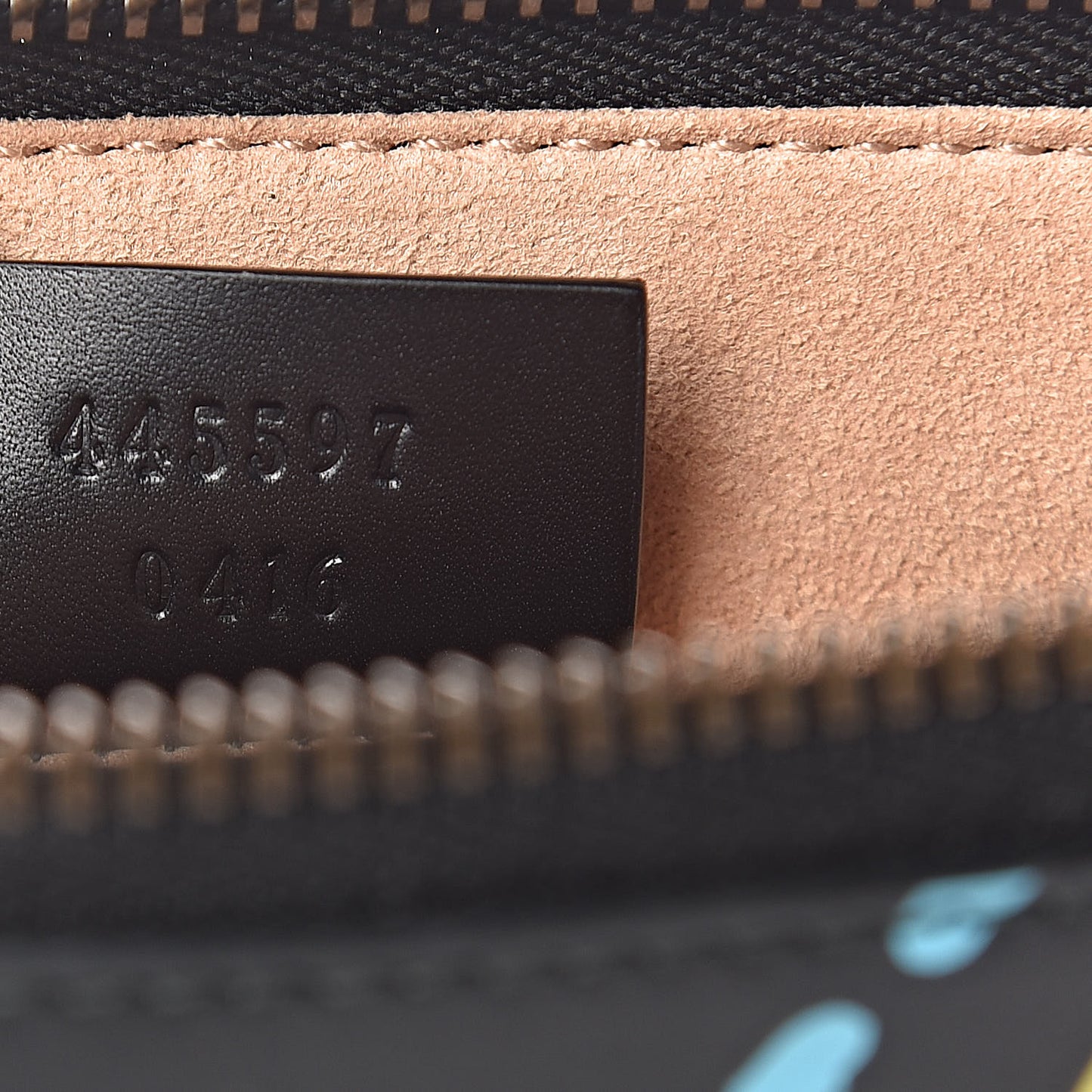 Calfskin GucciGhost Zip Pouch Black New Acquamarine