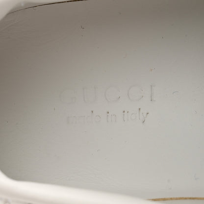 Gucci Calfskin Web Perforated Womens Platform 55mm Sneakers 37.5 White Bright Splash 6 of 11