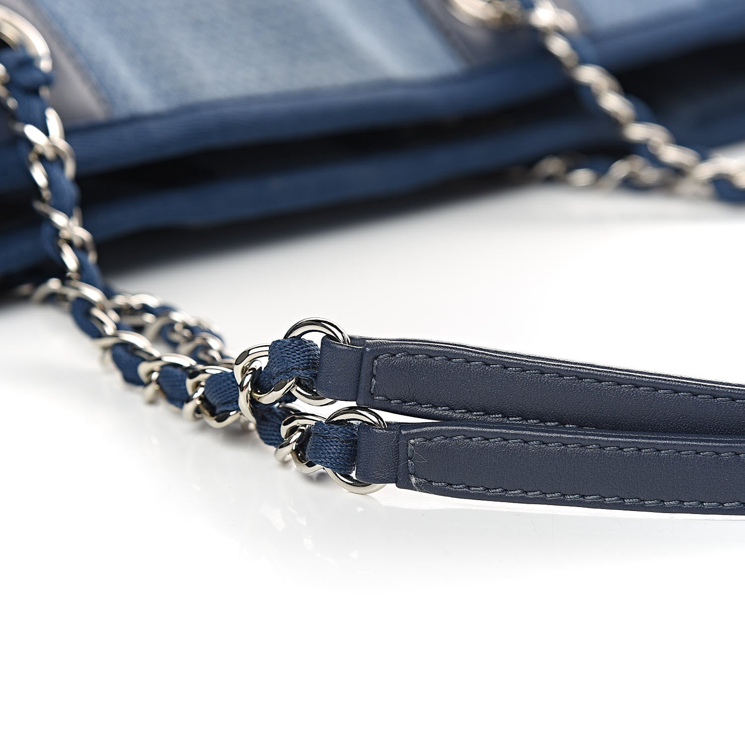 Chanel Canvas Small Deauville Tote Blue 8 of 15