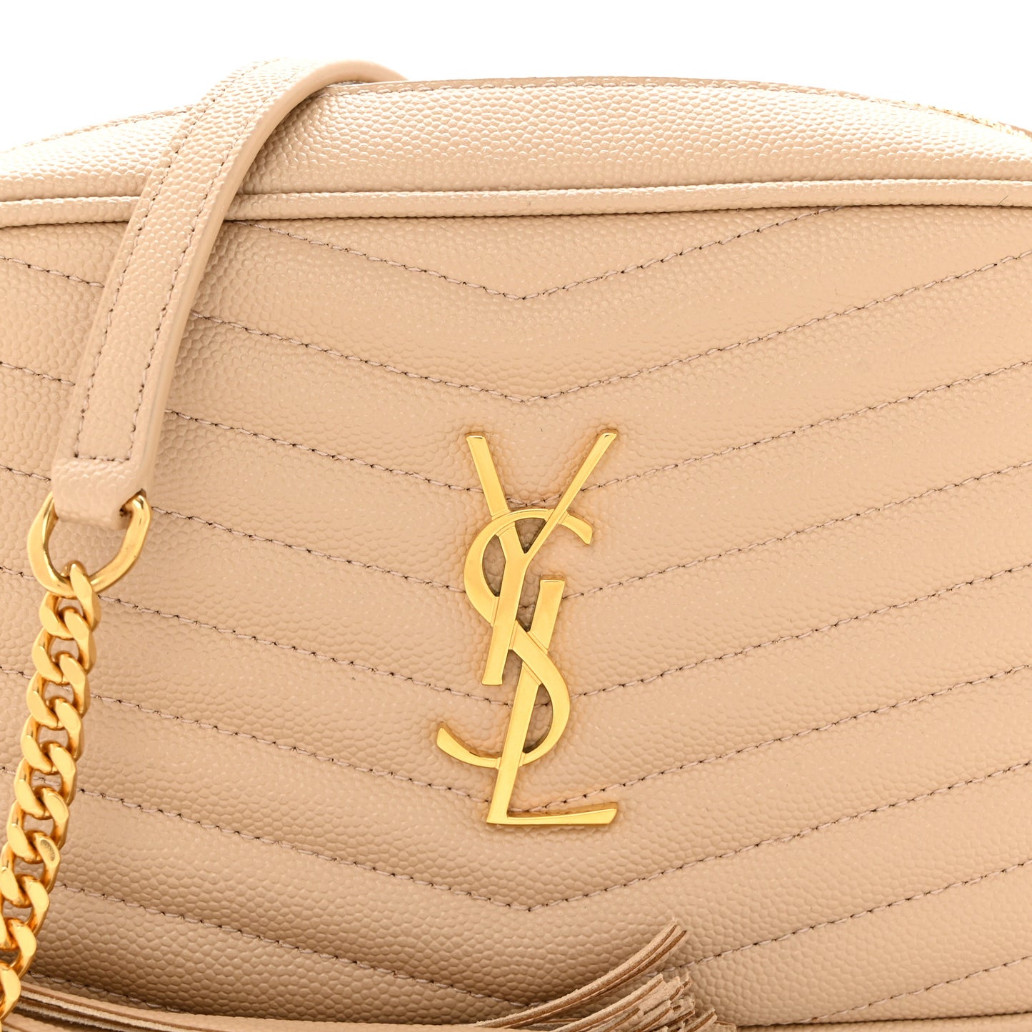 Grain De Poudre Matelasse Monogram Mini Lou Camera Bag Dark Beige
