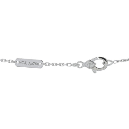 Van Cleef & Arpels 18K White Gold Guilloche Vintage Alhambra Pendant Necklace 4 of 5