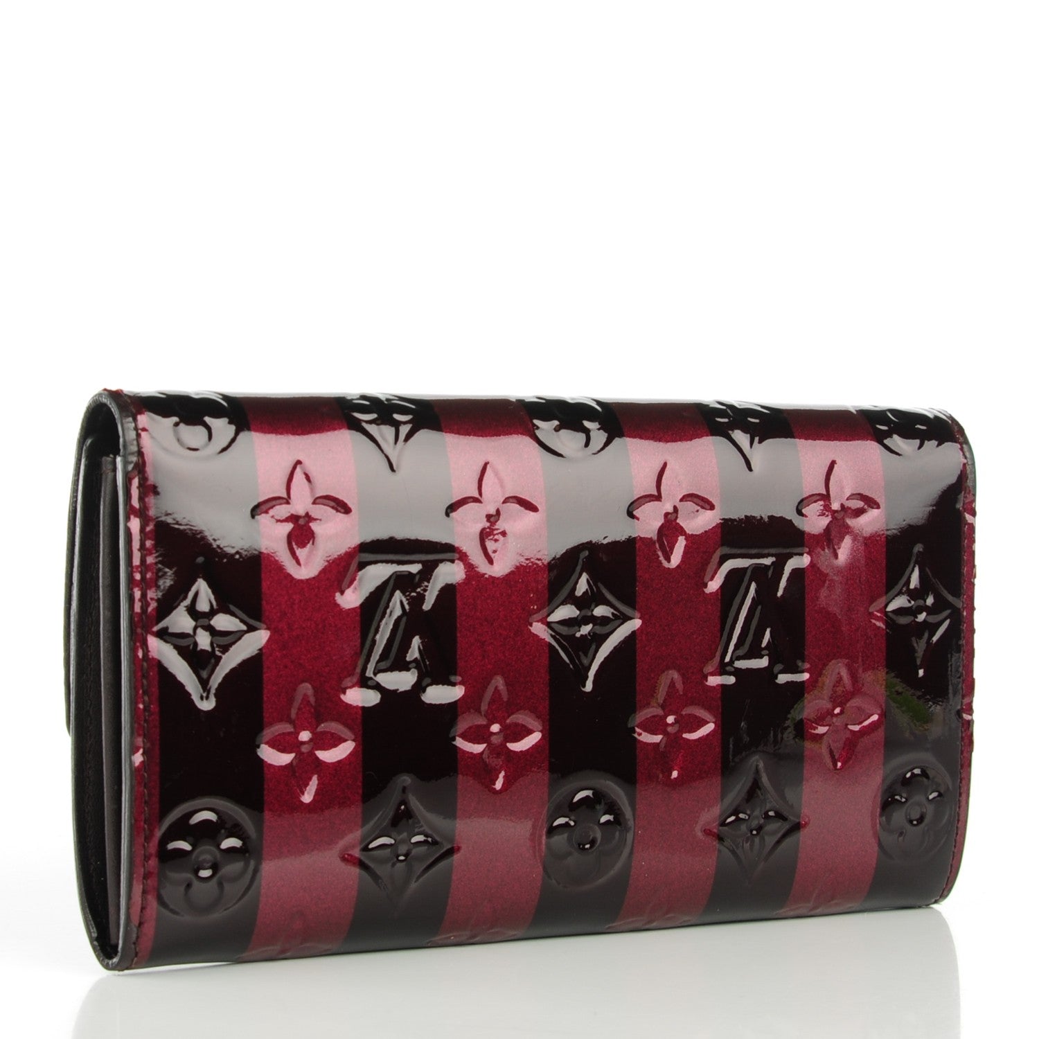 Louis Vuitton Vernis Rayures Sarah Wallet Amarante 3 of 7