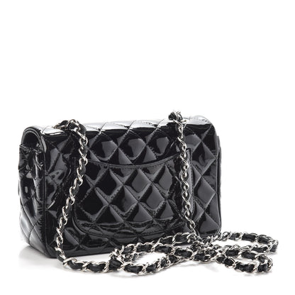 Chanel Patent Calfskin Quilted Mini Rectangular Flap Black 3 of 9