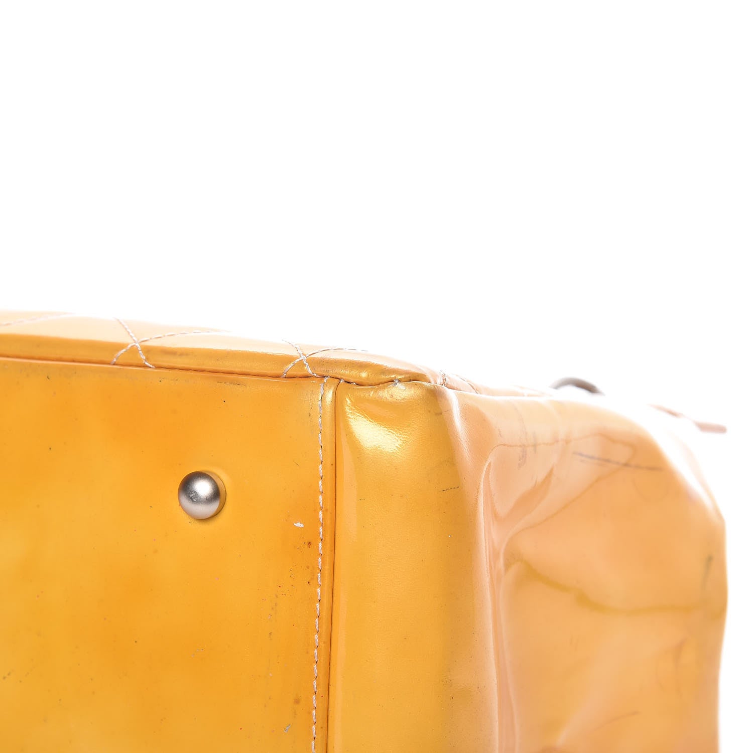 Chanel Patent Quilted Petit Timeless Tote PTT Yellow 36 of 39