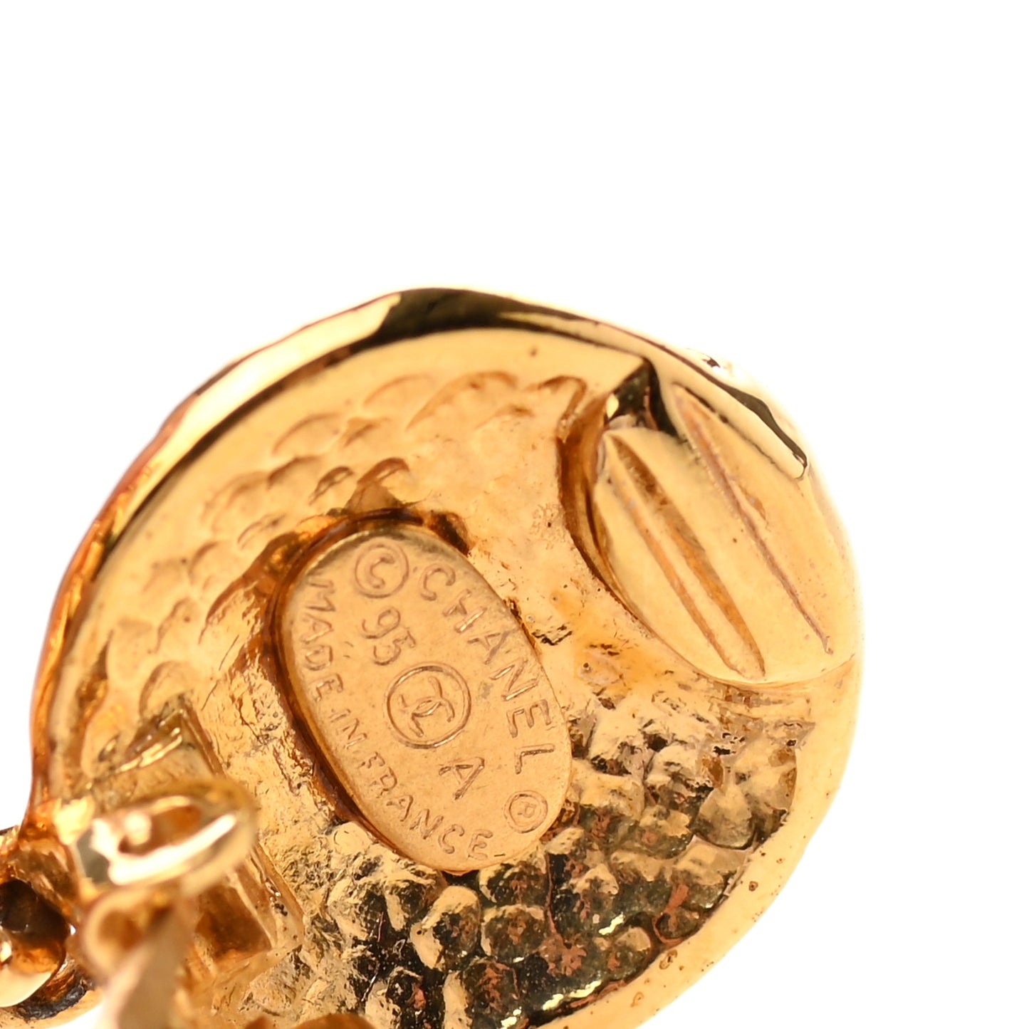 CC Drop Clip On Earrings Gold