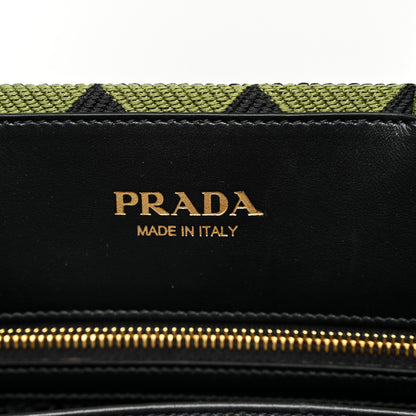 Prada Jacquard Saffiano Triangolo Symbole Embroidered Large Tote Black Edera 6 of 10