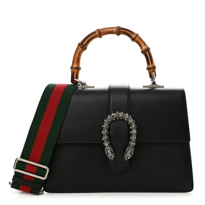 Gucci Dollar Calfskin Crystal Web Medium Dionysus Bamboo Top Handle Bag Black Black Diamond 1 of 10