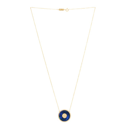 Jennifer Meyer 18K Yellow Gold Diamond Blue Boulder Opal Evil Eye Pendant Necklace 2 of 3