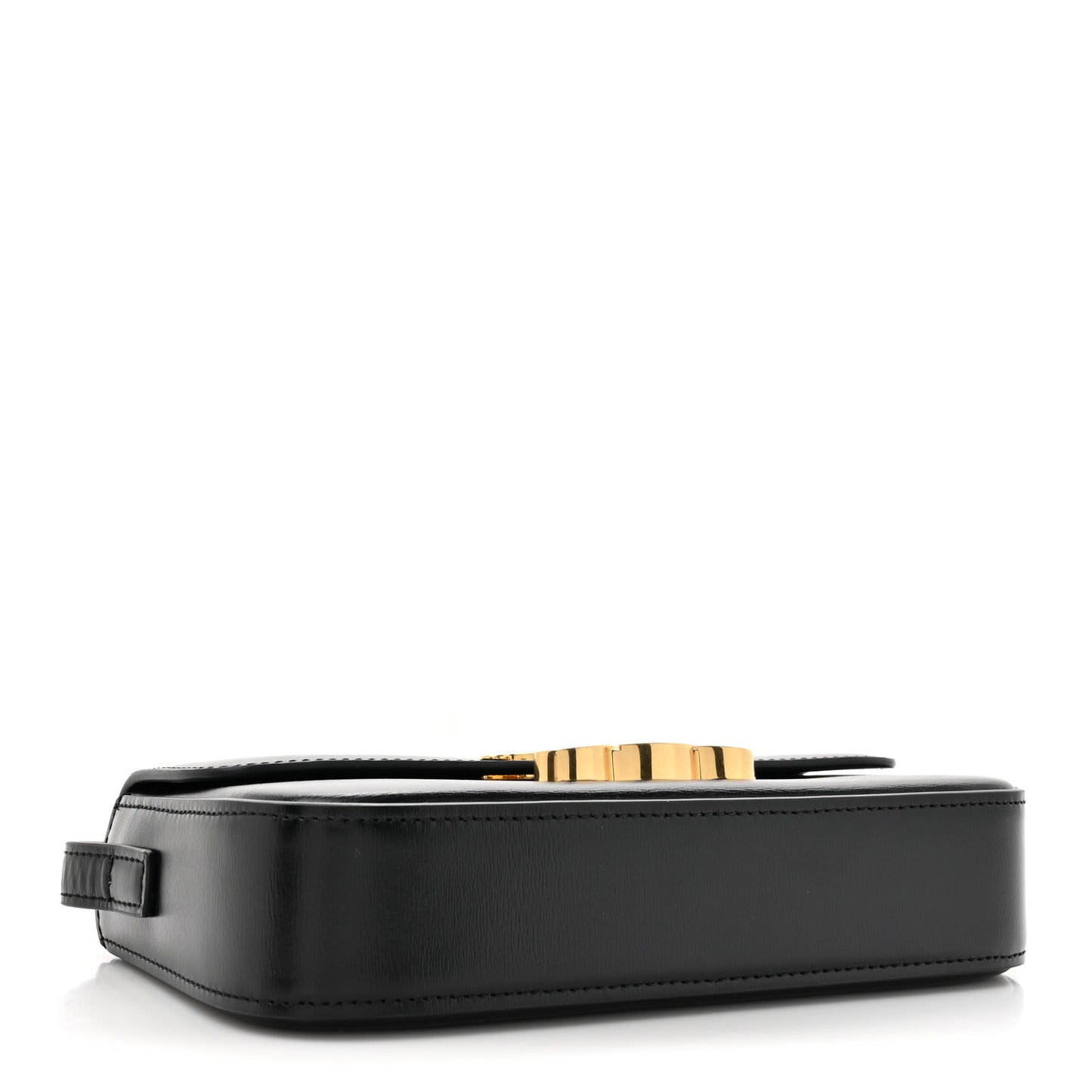 Shiny Calfskin Triomphe Shoulder Bag Black