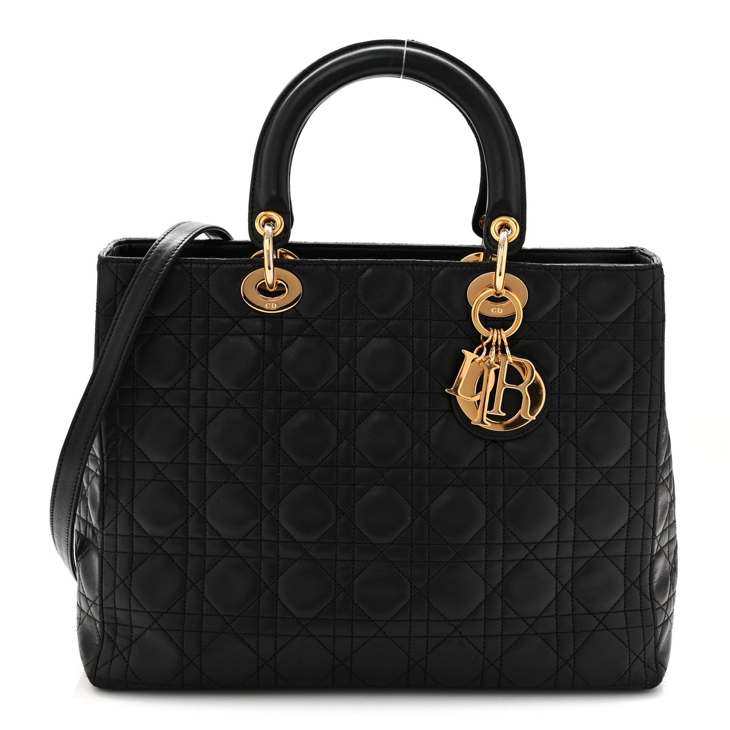 Lambskin Cannage Large Lady Dior Black
