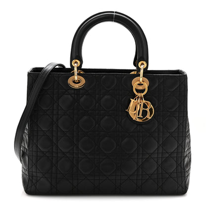 Christian Dior Lambskin Cannage Large Lady Dior Black 1 of 11