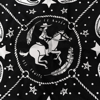 Hermes Silk Le Rodeo des Fruits Bandana Scarf 55 Black White 5 of 5