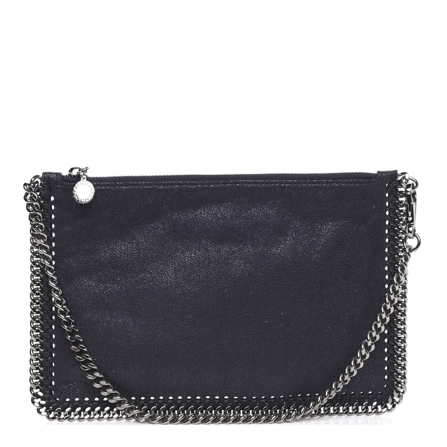 Stella McCartney Shaggy Deer Falabella Clutch Navy 1 of 8