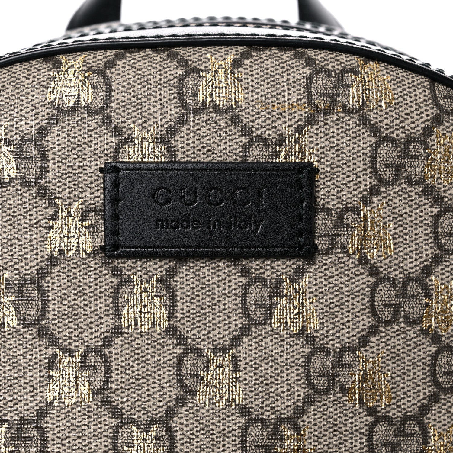 Gucci GG Supreme Monogram Bees Print Small Day Backpack Beige Oro Black 13 of 13