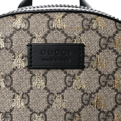 Gucci GG Supreme Monogram Bees Print Small Day Backpack Beige Oro Black 13 of 13