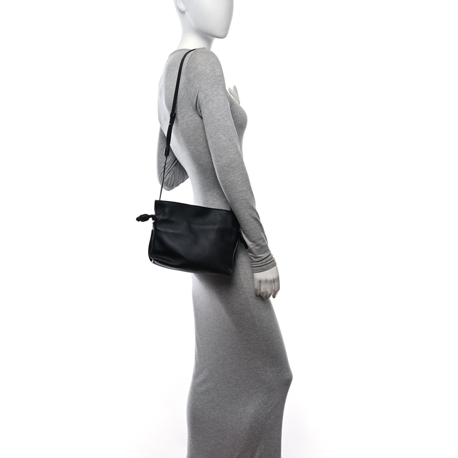 Loewe Calfskin Mini Flamenco Knot Clutch Black 3 of 12