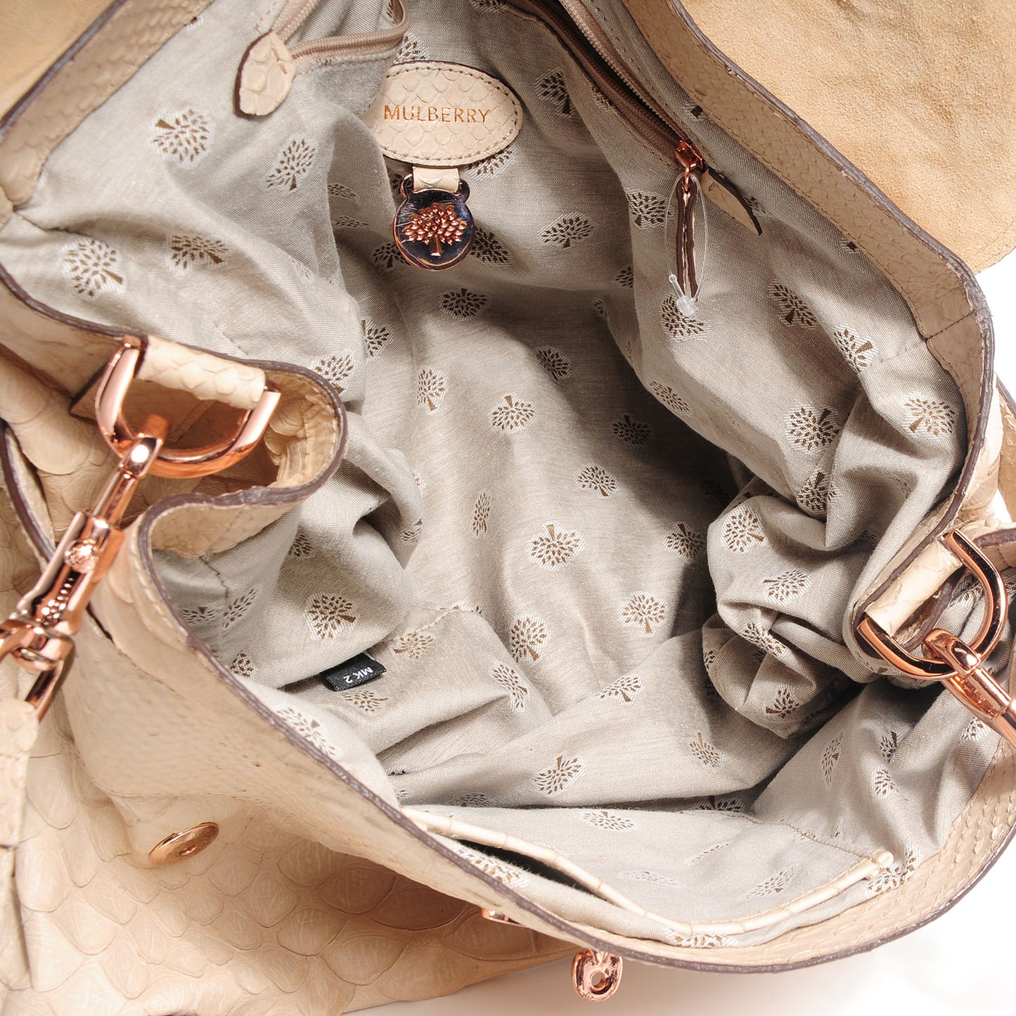 Silky Snake Print Alexa Medium Beige