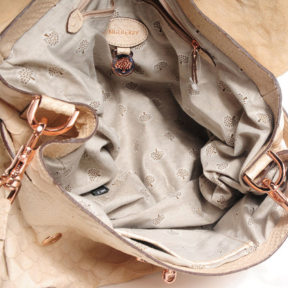 Mulberry Silky Snake Print Alexa Medium Beige 10 of 15