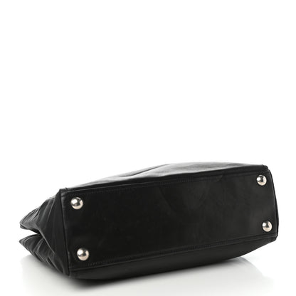 Prada Soft Calf Shopping Tote Black 4 of 9