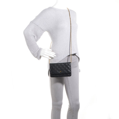 Chanel Caviar Quilted Wallet on Chain Black 2 of 9