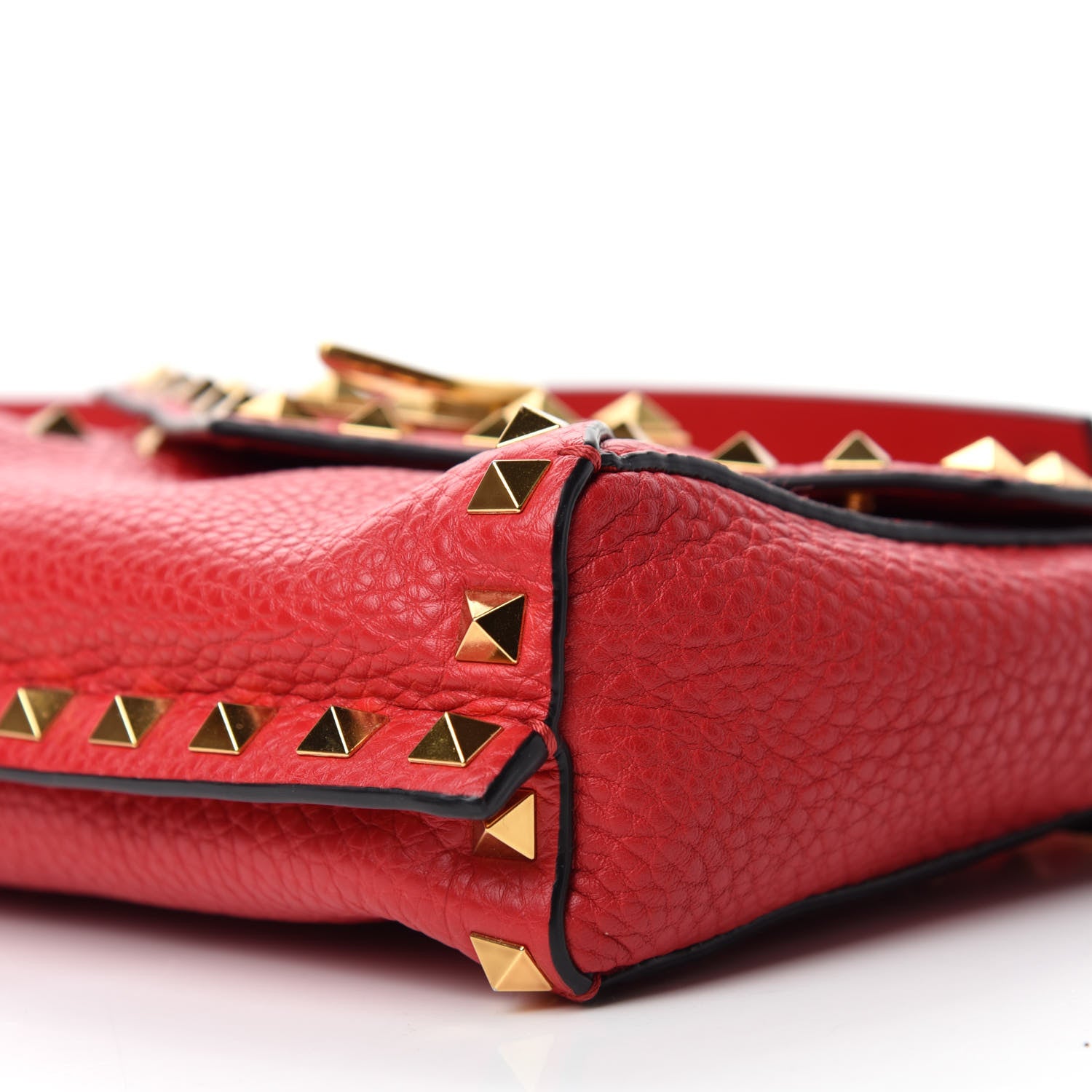 Valentino Garavani Grainy Calfskin Small Rockstud Hype Shoulder Bag Red 7 of 9