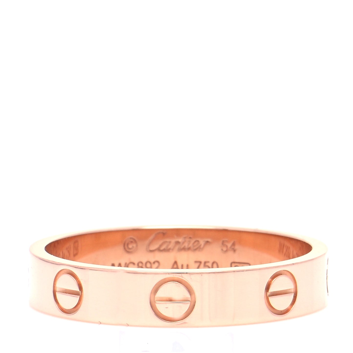 18K Pink Gold 3.5mm LOVE Wedding Band Ring 54 7