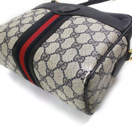 Gucci Monogram Web Shoulder Bag Navy 5 of 10