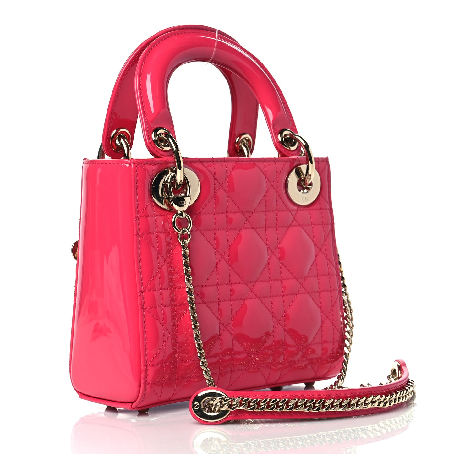 Patent Cannage Mini Lady Dior Pink