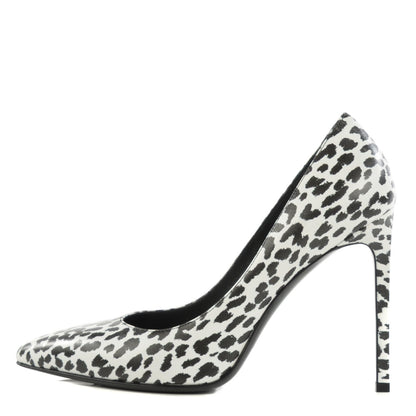 Saint Laurent Soft Calfskin Baby Cat Paris 105 Pumps 38 Bianco Nero Black 1 of 8