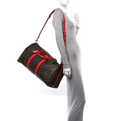 Louis Vuitton Calfskin Monogram Keepall Bandouliere 50 Coquelicot 3 of 10