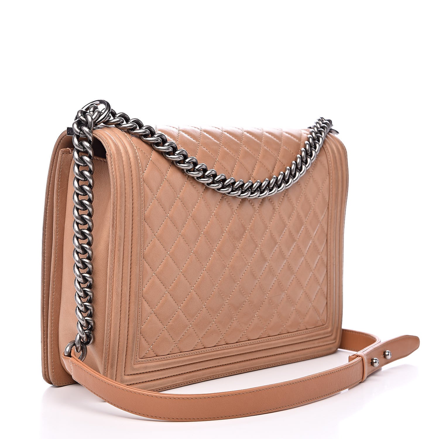 Chanel Lambskin Quilted Large Boy Flap Dark Beige 3 of 22