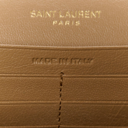 Saint Laurent Lambskin Diamond Quilted Becky Chain Wallet Natural Tan 7 of 13