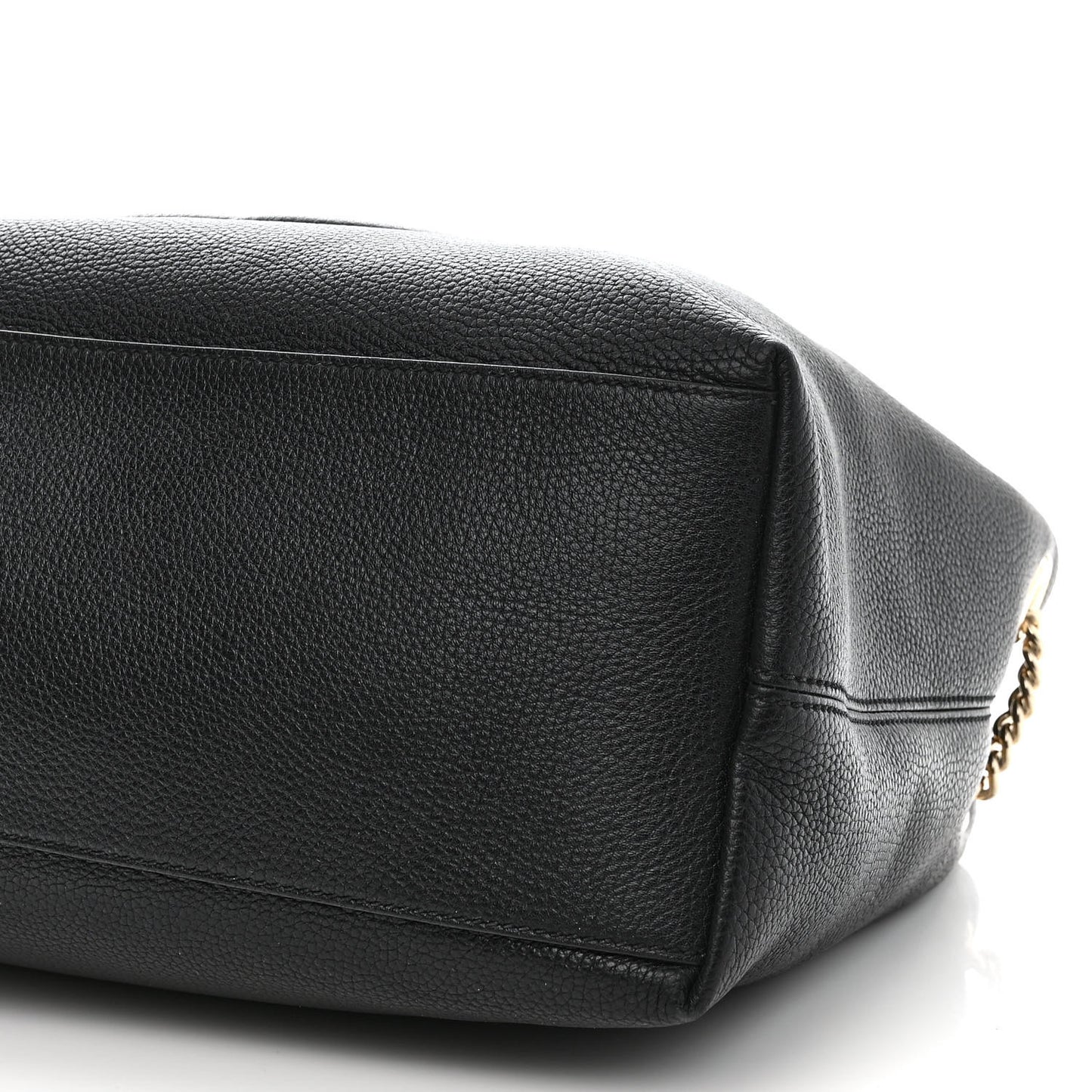 Pebbled Calfskin Medium Soho Chain Shoulder Bag Black